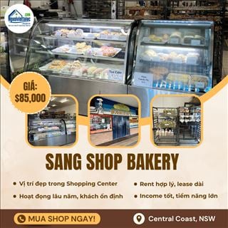 Sang shop bánh đông khách, income cao tại Central Coast giá chỉ $85,000